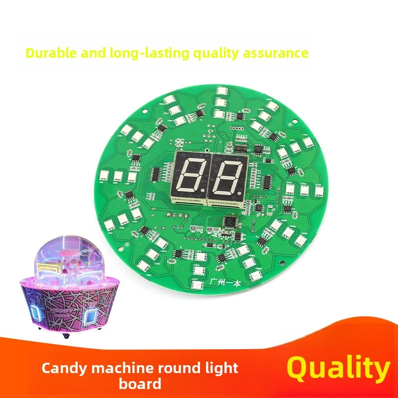 Coin Operated Arcade Game Candy Machine Round Light Panel Universal for Kids