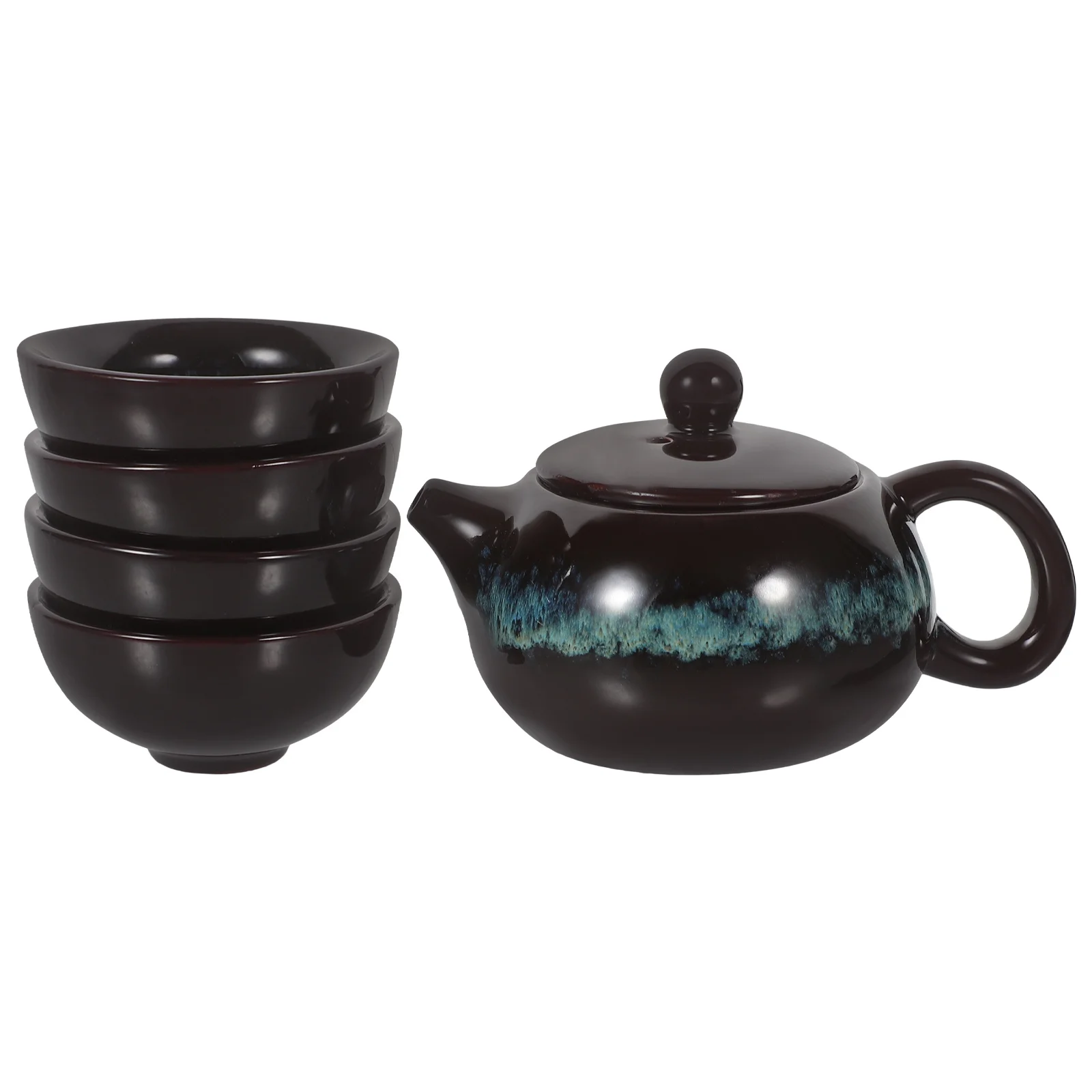 

1Set Ceramic Tea Service Set Portable Teacup Teapot Kit Suitable Loose Leaf Blooming Tea Teapot and Cup Set