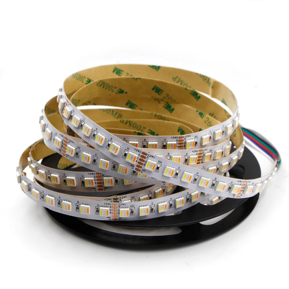 1-5M 96LEDs/m RGBCCT 5IN1 LED Strip Light RGB+White+Warm White 5050 SMD Dual White Temperature Adjustable 12MM PCB DC24V lamp