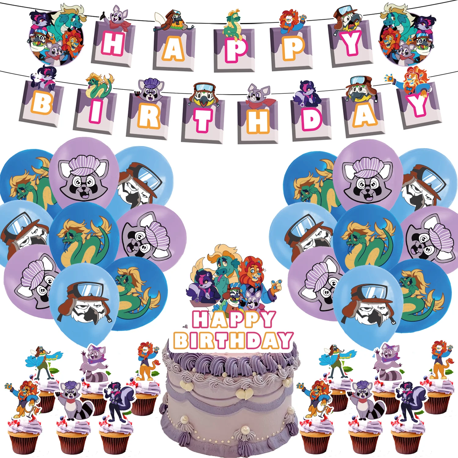 

Indigo Park Game Theme Birthday Party Decorations Cumpleaños Balloon Banner Cake Topper Children Gifts Doll Birthday Baby Shower