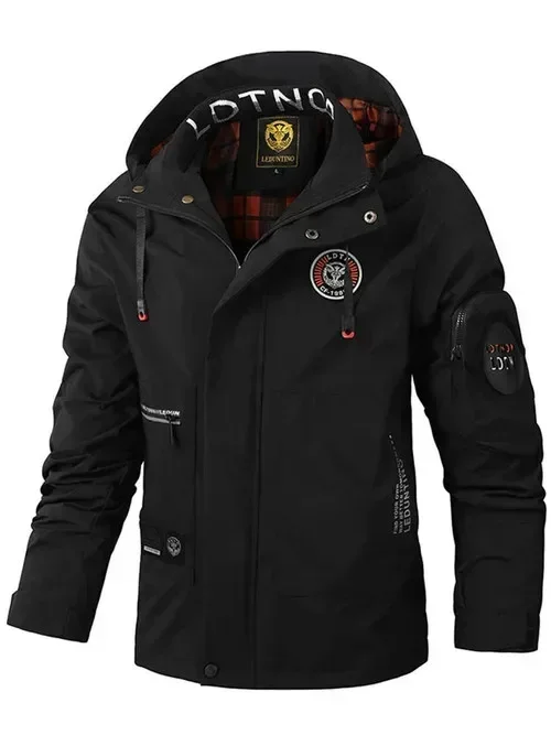 

Casual Fashion Windbreaker Hooded Winter Coat Suit Jackets Men's Outdoor Waterproof Multi-Pocket Oversized Flight Jacket