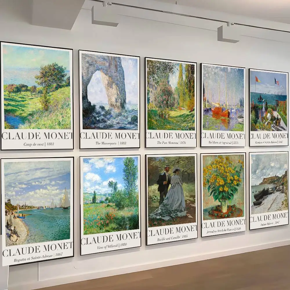 Impressionism Artist Claude Monet  Posters High Quality Self-adhesive Wall Art Decorations Color Prints Sticky