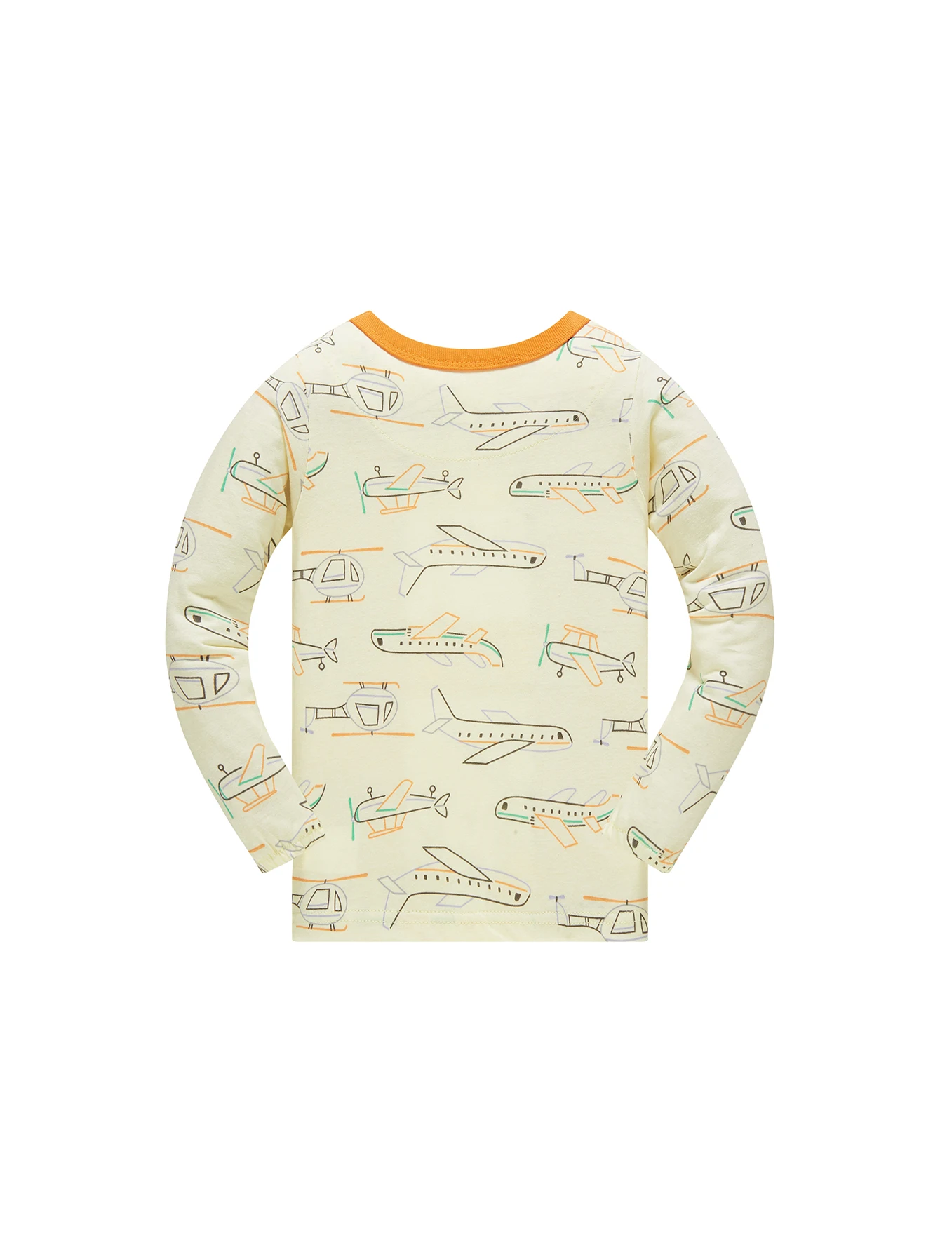 Kinder-Schlafanzug-Set aus 100% Baumwolle mit Vollflächigem Cartoon-Flugzeug-Druck, Langarm-Pyjama für Kinder von 1-8 Jahren, 2-teilig – Detail 6