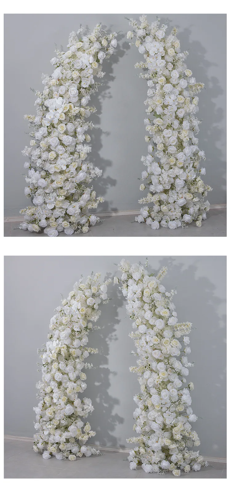 5D Neues Couture-Set 210/230CM Ochsenhorn Blumen-Hochzeitshintergrund-Dekoration Romantische Phalaenopsis Rose Baby Breathe Blumenarrangement – Detail 7