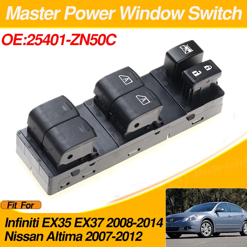 

25401-ZN50C Master Power Window Switch For Infiniti EX35 EX37 Nissan Altima 25401JA01A 25401JA01B 25401ZN50A