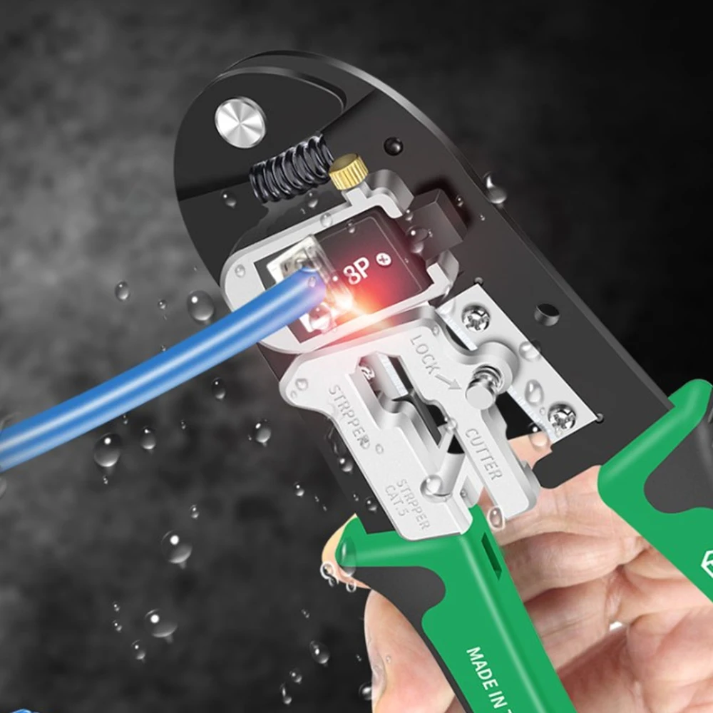 LAOA Network pliers Mould Replaceable 8P Cable Crimper Crimping tools Electrical Wire Cutter Stripping tool Auto-lock