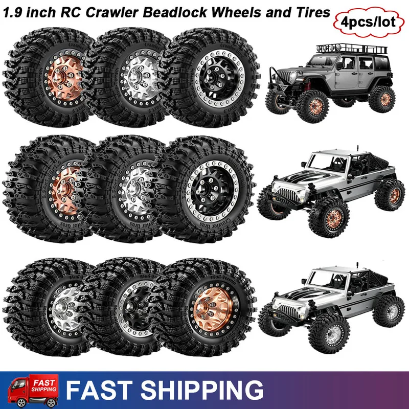 4 pièces de pneus et jantes métalliques de 1,0 pouce pour crawler RC 1/18 Traxxas TRX4M SCX24 FMS Ascent-18 Axial AX24 FCX24, pièces de mise à niveau et accessoires