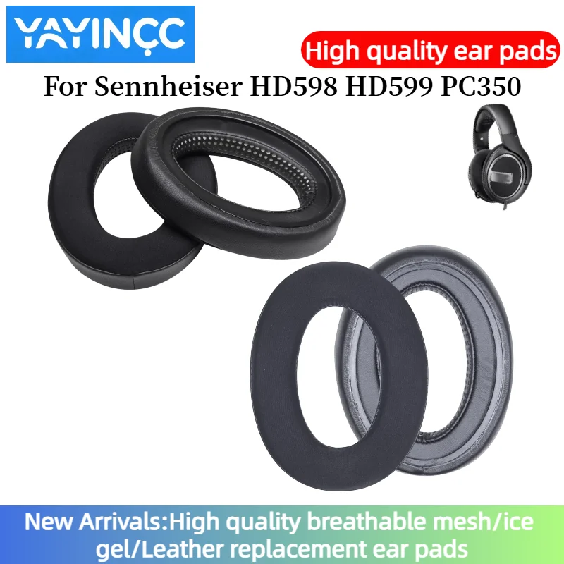 

YAYINCC 1 Pair Replacement Foam Ice gel /lambskin Ear Pads Pillow Cushion Cover For Sennheiser HD598 HD599 PC350 Headphone