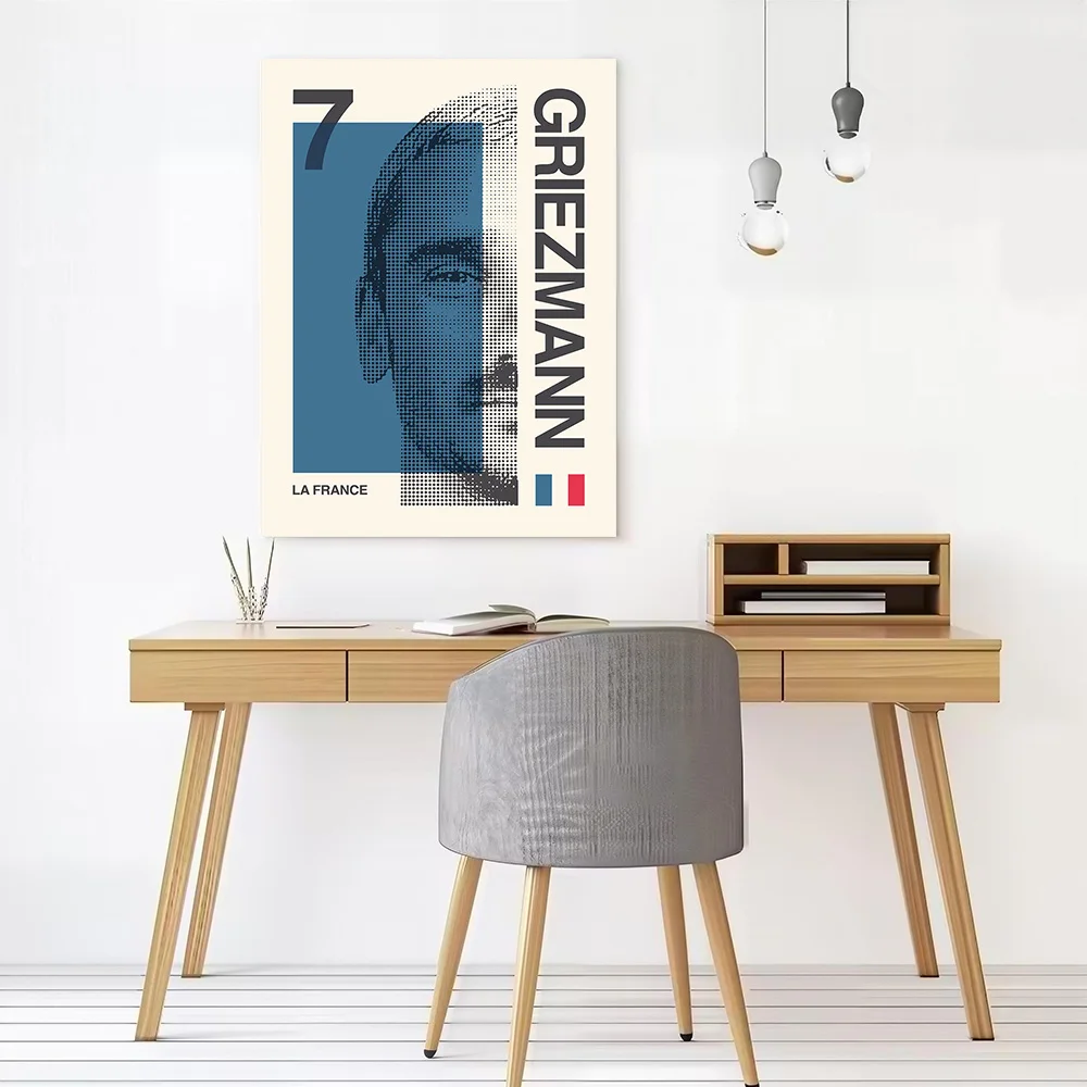 Antoine Griezmann Portrait Canvas Poster Customizable Pictures Wall Art Canvas Painting for Room Decoration Gaming Wand Deko