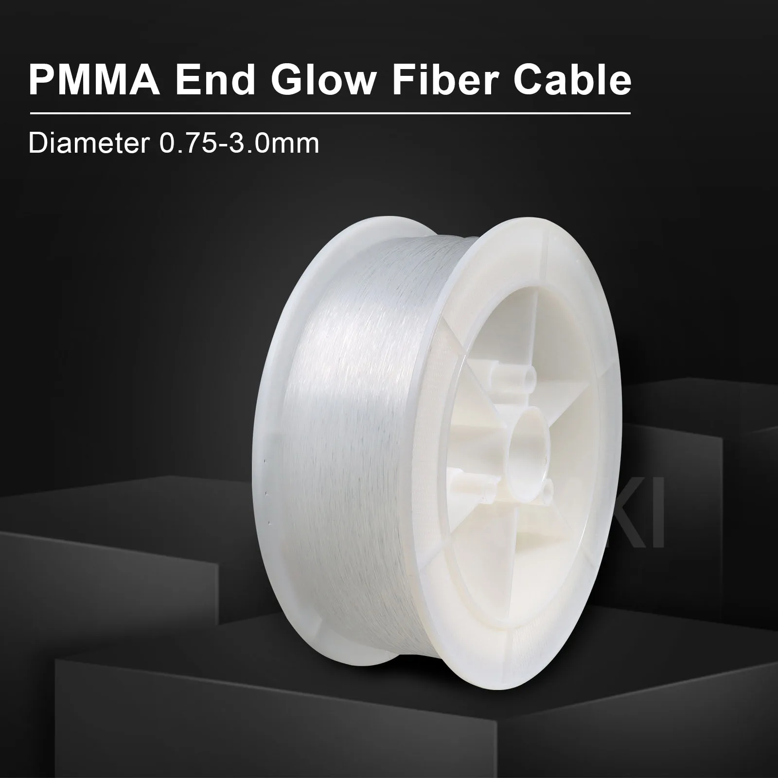 Fiber Optic Roll End Glow PMMA Plastic Fiber Optic End Glow Cable Dia 0.5mm~2.5mm for  Starry Sky Car Star Ceiling Lighting