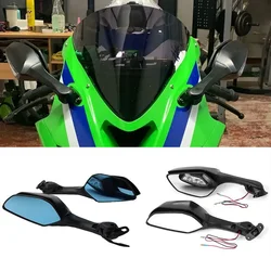 For Kawasaki Ninja 636 ZX6R ZX636 2024 ZX-6R Motorcycle Side Mirrors Winglets Wind Wing Adjustable Rotating Rearview Accessories