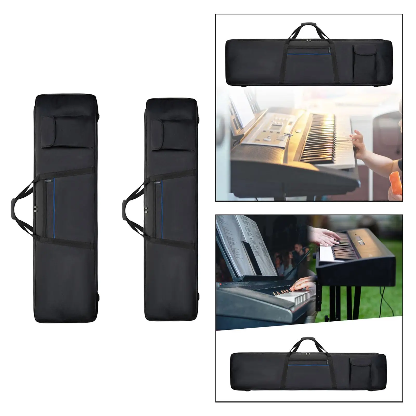 Electric Piano Case Thickened Protective Case with Backpack Straps 88Key Keyboard Gig Bag for School Music Studio Travel Concert