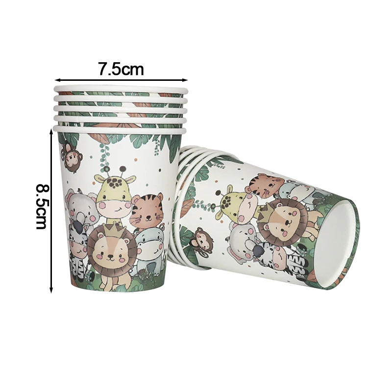 Dschungel Geburtstag Party Dekor Tier Palm Blätter Einweg Geschirr Set Kinder Junge Wild One Forest Safari Geburtstag Party Supplies – Detail 20