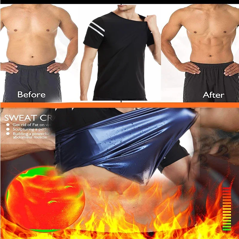 Aiihuug quente suor shaper camisas corpo shaper espartilhos manga curta shapewear homens suor sauna terno shapewear terno corpo thermo