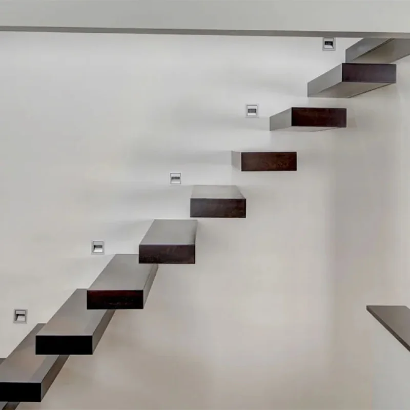 custom.Stylish Durable Professional Floating Stairs With Wood Stair Treads