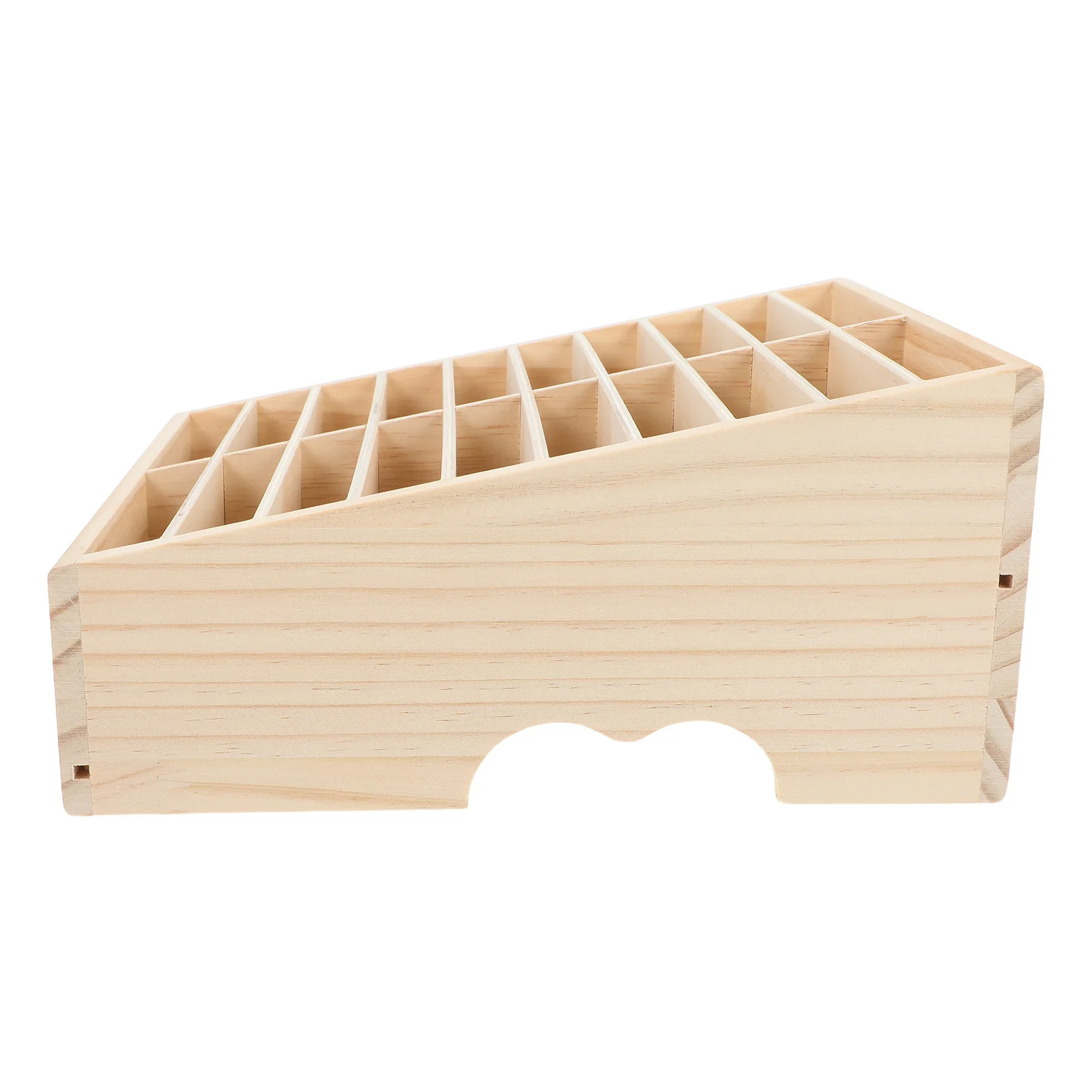 

20-Grid Wooden Cell Phone Holder Tiered Desktop Organizer Multifunctional Storage Box for Classroom Office Meeting Room