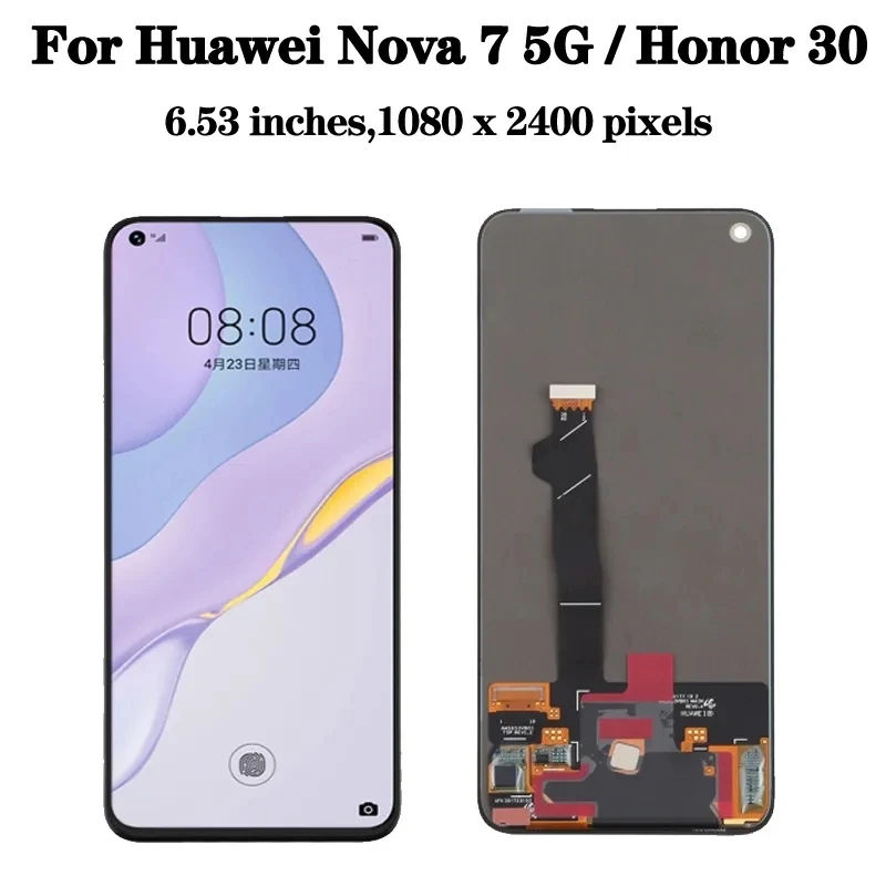 AMOLED 6.53 inches Display Replacement For Huawei Nova 7 LCD Touch Screen Digitizer Assembly For Huawei Honor 30 LCD Screen