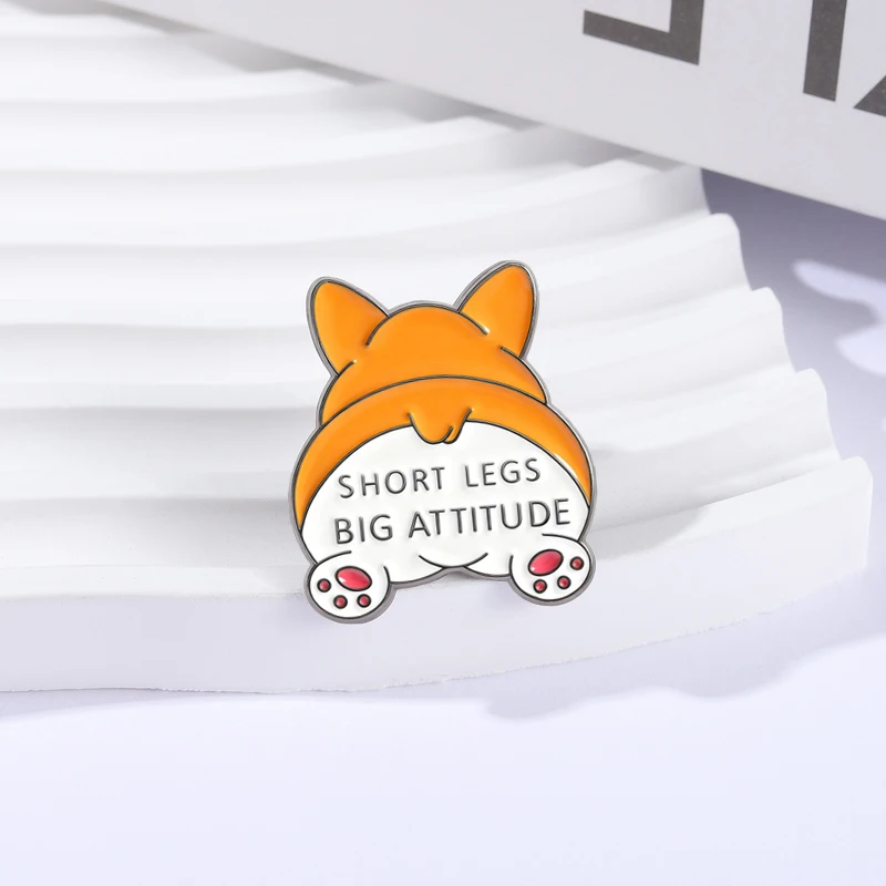 سيقان قصيرة موقف كبير المينا دبابيس الكرتون فصيل كورجي بعقب جرو بروش التلبيب شارات لطيف الحيوان الكلب مجوهرات هدية للأصدقاء