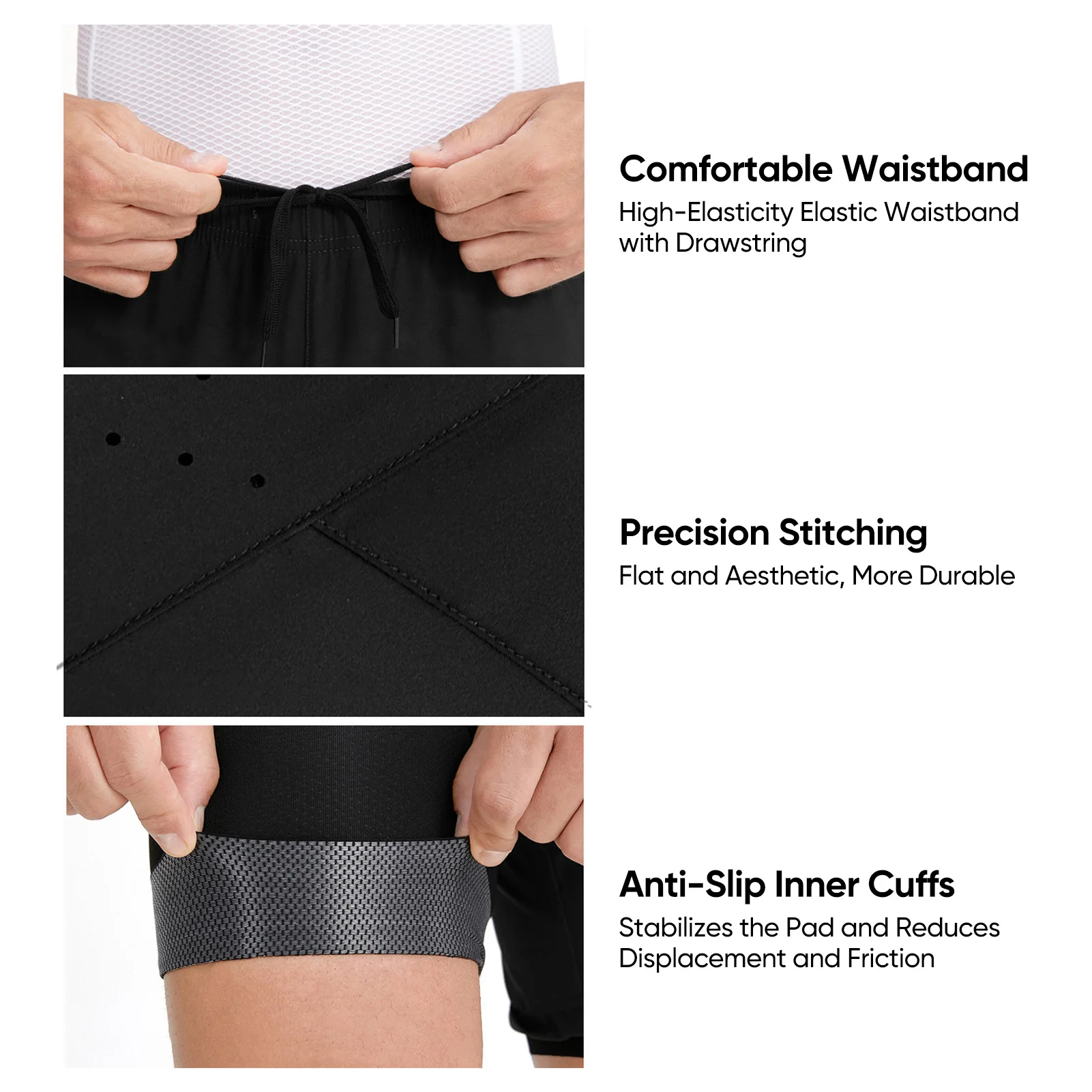 Riding Pants 2 in 1 Bike Commuting Riding Pants Shock Absorbing Sweat-wicking Quick-dry Ventilation Reflective Hiking Shorts