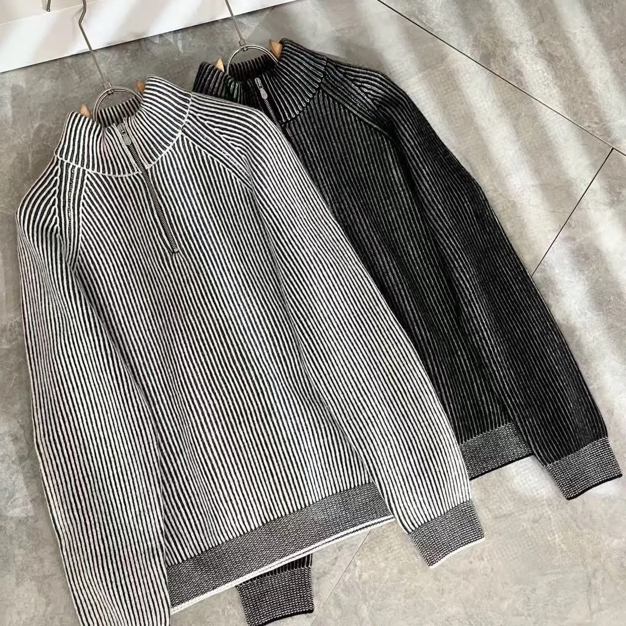 

BC итальянский осенне-зимний новый модный вязаный свитер с воротником-стойкой, мужской деловой повседневный однотонный свитер на молнии