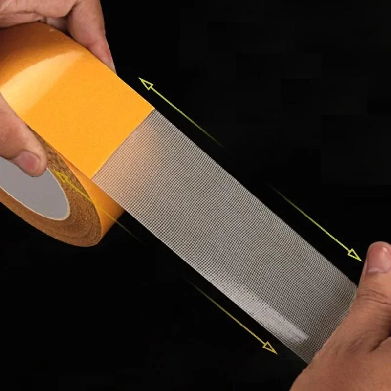 Nastro di base in tessuto biadesivo da 10 m Nastro di rete impermeabile traslucido Nastro adesivo per tappeti ad alta viscosità senza traccia Nastro di fissaggio forte