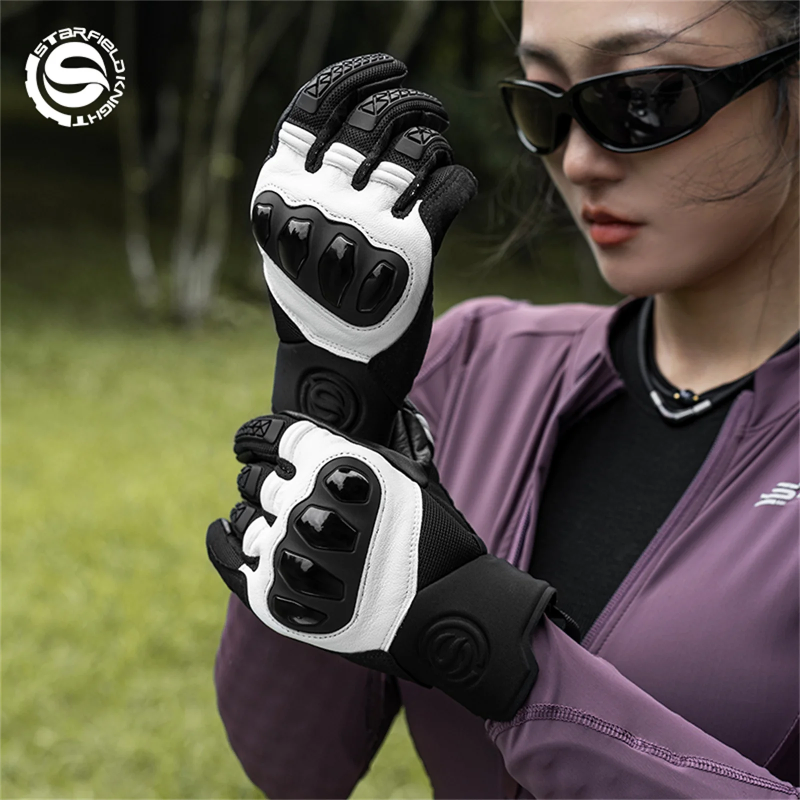 

Summer New Black Motorcycle Riding Gloves Touchscreen Motorcross Gloves PVC Protection Motorbike Gloves Mesh Breathable Non-slip