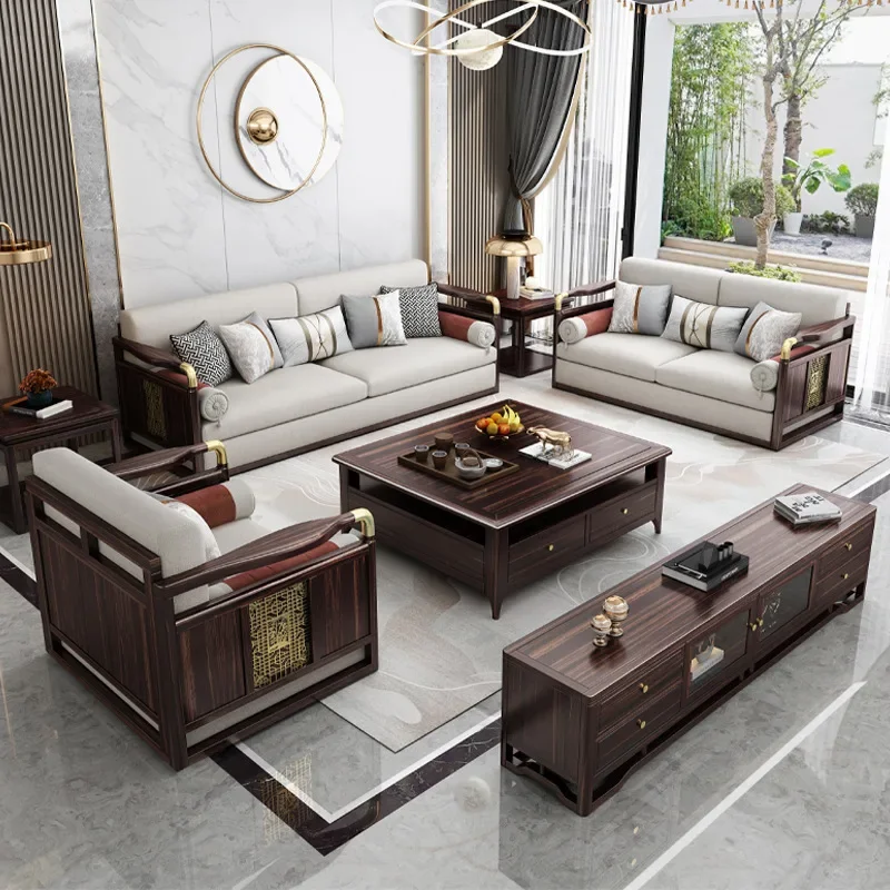 Simple light luxury high-end living room combination size villa home