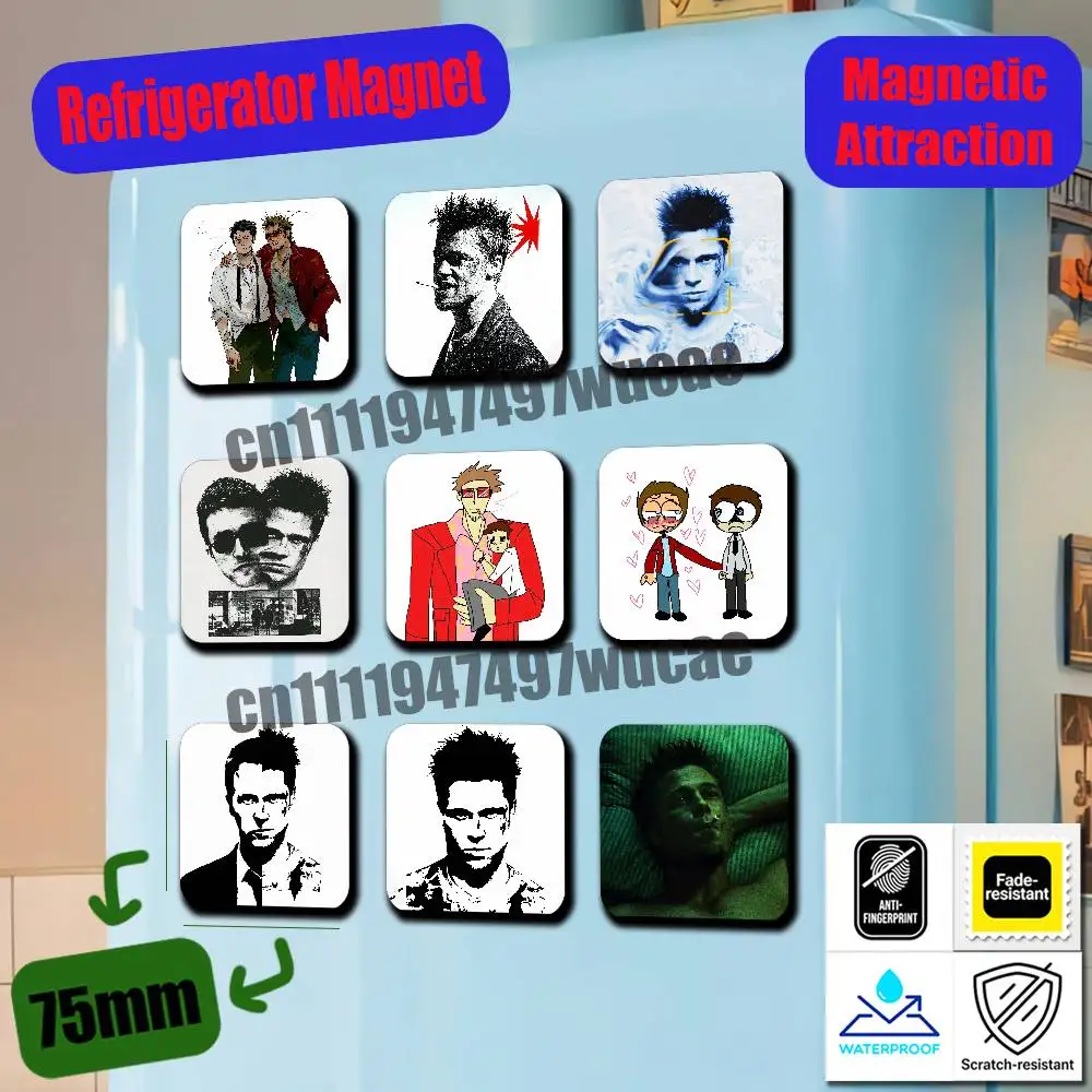 For F-FIGHT Tyler Durden C-CLUB Fridge Magnets Freezer Metal Cabinet Custom Refrigerator Magnetic Card Case