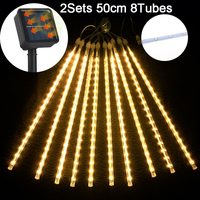 Solar String Light Tree Decoration Light Waterproof Light Solar Panel 2Sets 50cm 8Tubes Outdoor Light String
