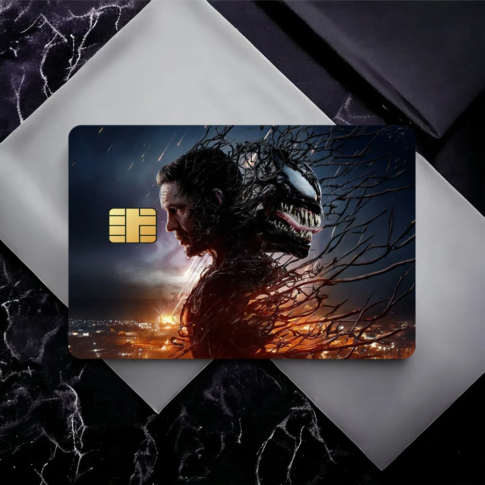 ملصق بطاقات Marvel Spider Man Venom مزخرف صغير مقاوم للماء مكون من 4 قطع مضاد للخدش #2