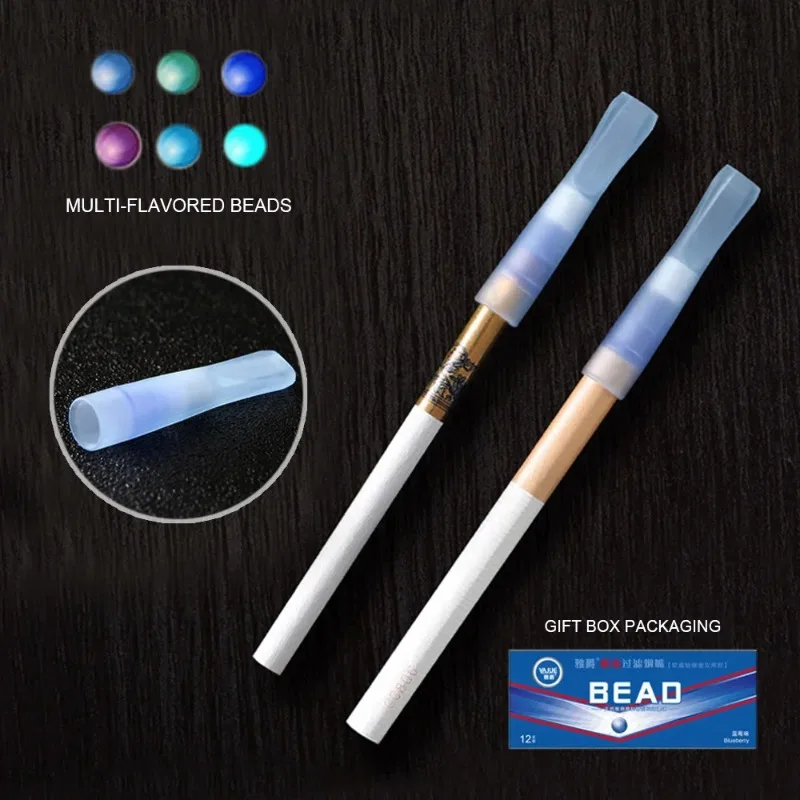 SMO 8Pcs/Box TPE Food Grade Soft Cigarette Holder Filter Mint Fruit Flavor Burst Beads Cigarette Filter Smoking Accessores