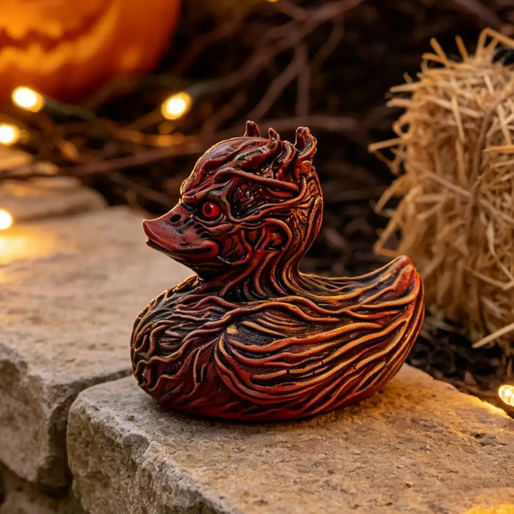 Resin Dryad Demon Duck Halloween Duck Figurine Devil Resin Statue Desktop Decor Ornament for Shelf Car Home Display Duck