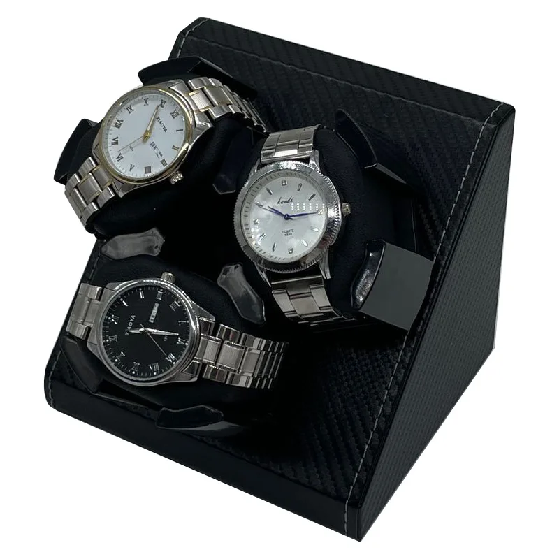 

Watch Winder for Automatic Watches Winder for 3 Watches Cabinet Carbon Fiber PU Clock Storage Case Memory Cotton Watch Pillow