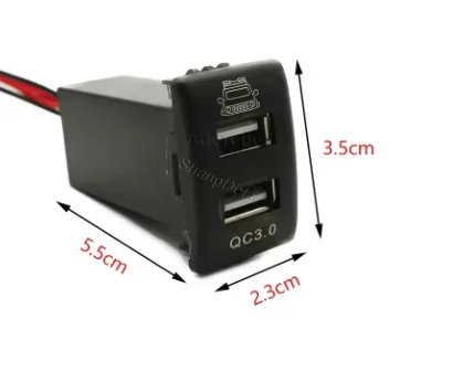1PC For Suzuki Jimny Modified Dual QC3.0 USB Charger Socket Phone Charge Adapter Outlet Car Accessories - view 2