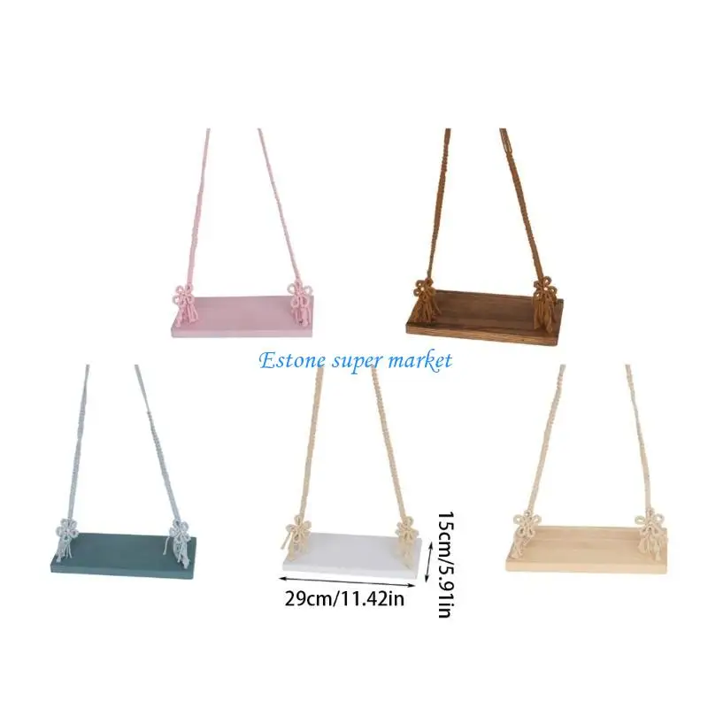 090B Wooden Swings Seats for Newborn Boys Girls Photography Props Swing for Baby view 6