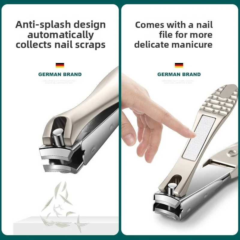 Bionic Mantis Nail Clippers, Large Anti-Splash Stainless Steel Single & Set, Premium Manicure Nail Cutters
