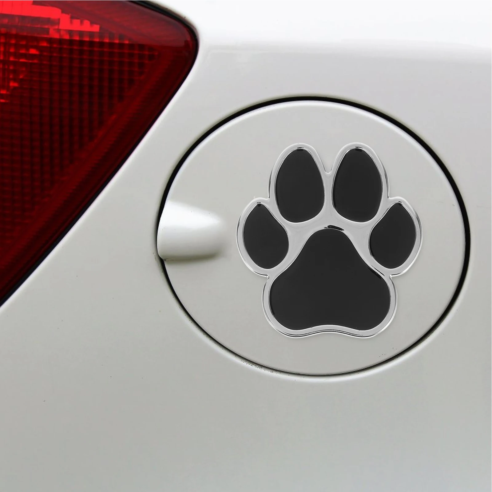 Car Sticker Waterproof Paws Decal Zinc Alloy 3D Dog Footprint Metal Stylish Decor Laptop Cup Fridge Wall Desk Door
