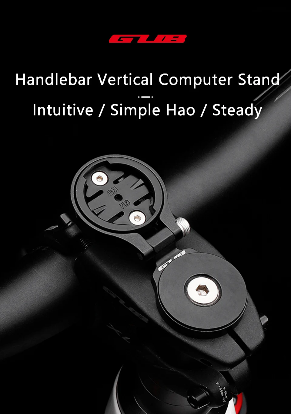 GUB 639 Fahrradcomputer-Vorbau, obere Kappenhalterung, Fahrradcomputer, winkelverstellbarer Halter, kompatibel mit Garmin Edge Wahoo Bryton Cateye – Detail 1