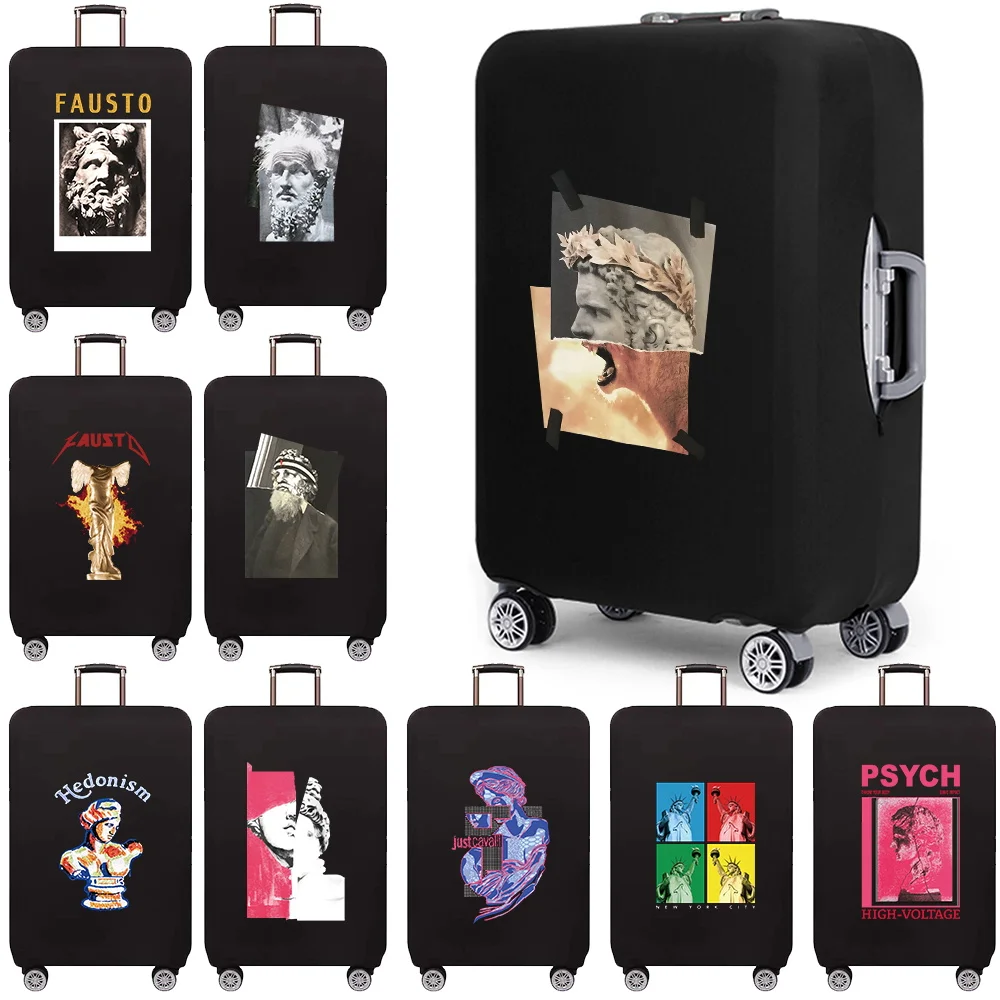 Luggage Protective Cover for 18 To 32 Inch Fashion Sculpture Pattern Trolley Suitcase Elastic Dust Bags Case Travel Accessories