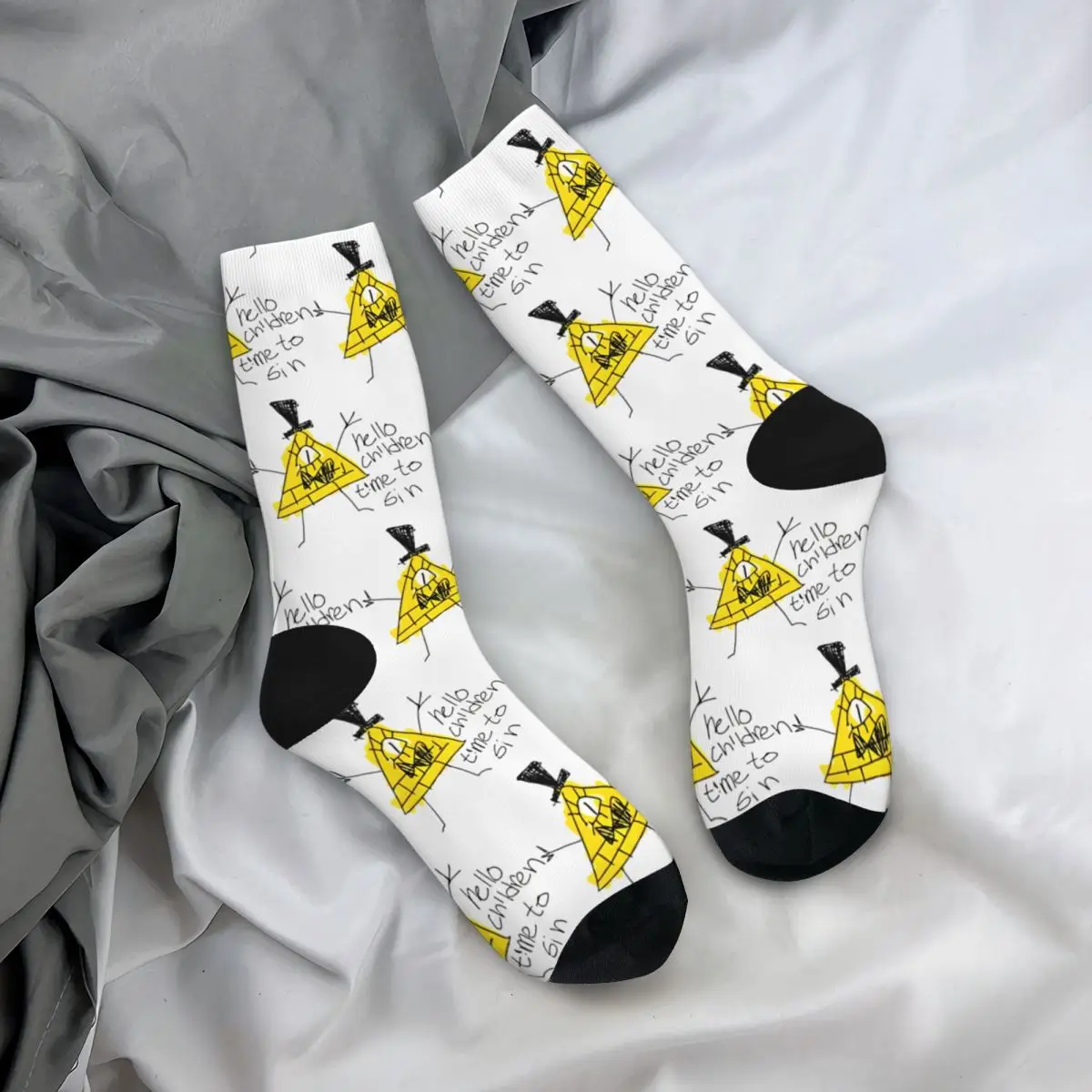 Chaussettes de basket-ball absorbant la sueur pour hommes et femmes, design ELIN, Gravity Family Falls, Hello Children, Time to Sin, Automne, Hiver