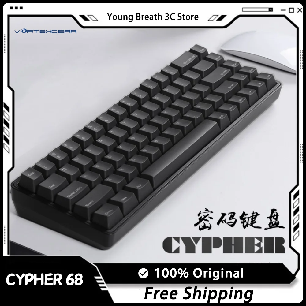 Vortexcear Cypher 68 Keys Mechanical Keyboard Cherry Switch Game Wired Keyboard Macro Programming Keyboard Change Layout Custom