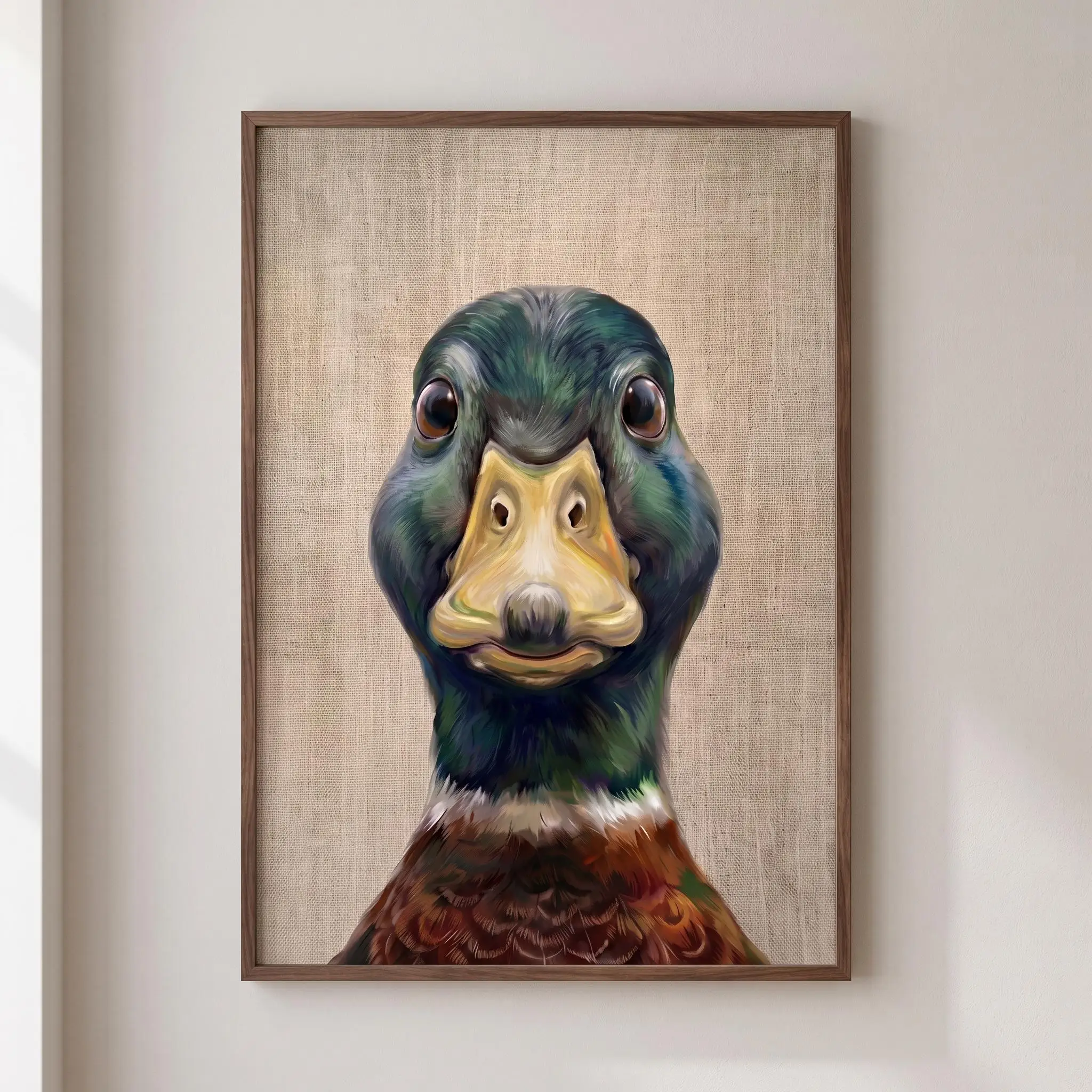 Set of 3 Funny Mallard Duck Canvas Wall Art Posters Unframed Vintage Animal Poster Rustic Home Poster for Living Room Decoration