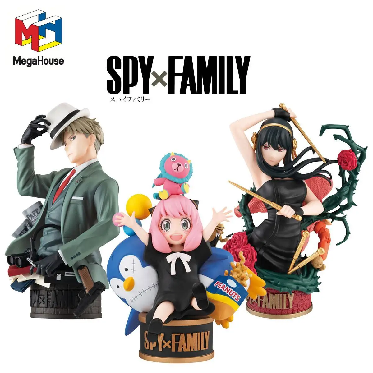 Genuine Official Original Bandai Mega House Spy Family Yor Forger Anya Forger Loid Forger Anime Collectible Model