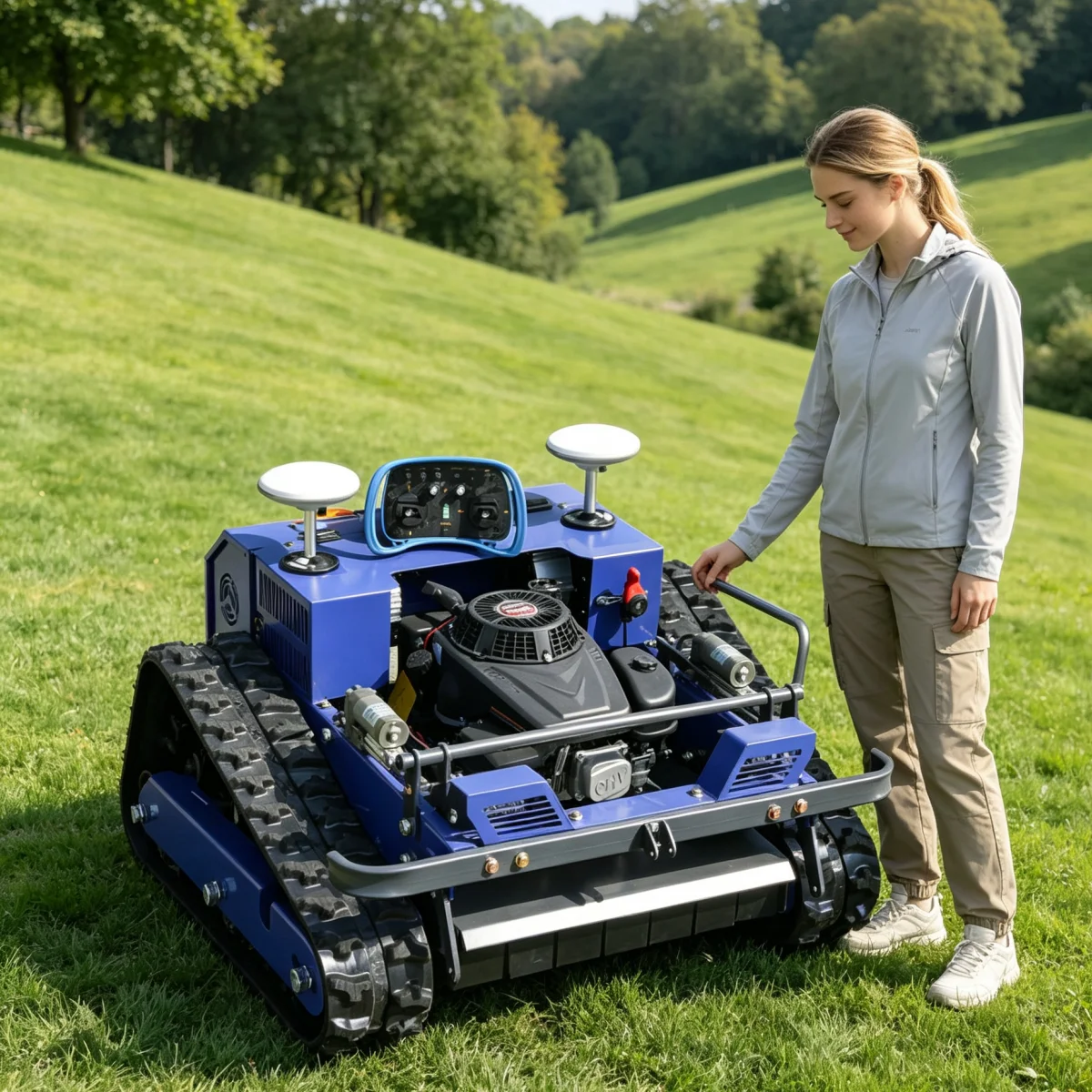 Customized Flail Mower Robot Lawn Mowers Robotic Flail Lawnmower Without Boundary Cable For Large Villa Orchard Lawn