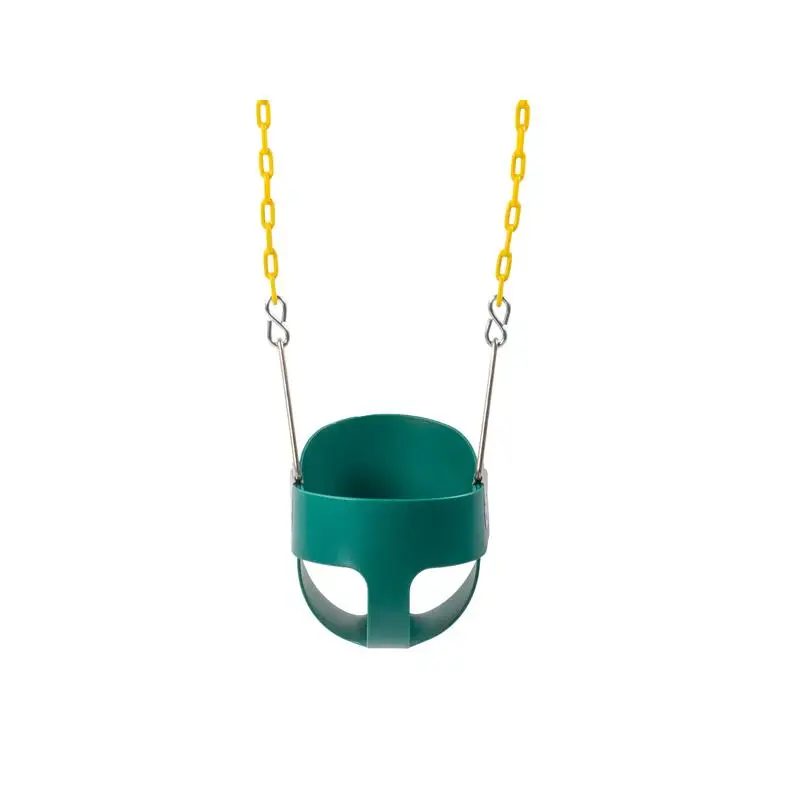 Set di altalene per bambini verde combinato con cestello sospeso per altalena in ferro