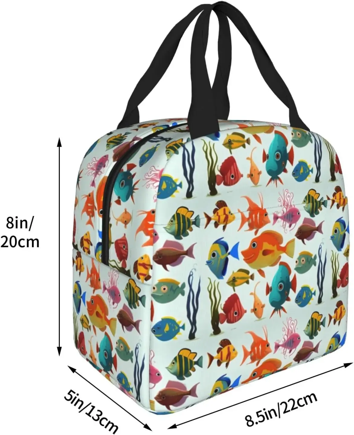 Submarine Fishs Cartoon Style Insulated Lunch Bag Thermal Freezable lunch Tote Waterproof Bento Lu nch Box Women Men Lun ch Tote