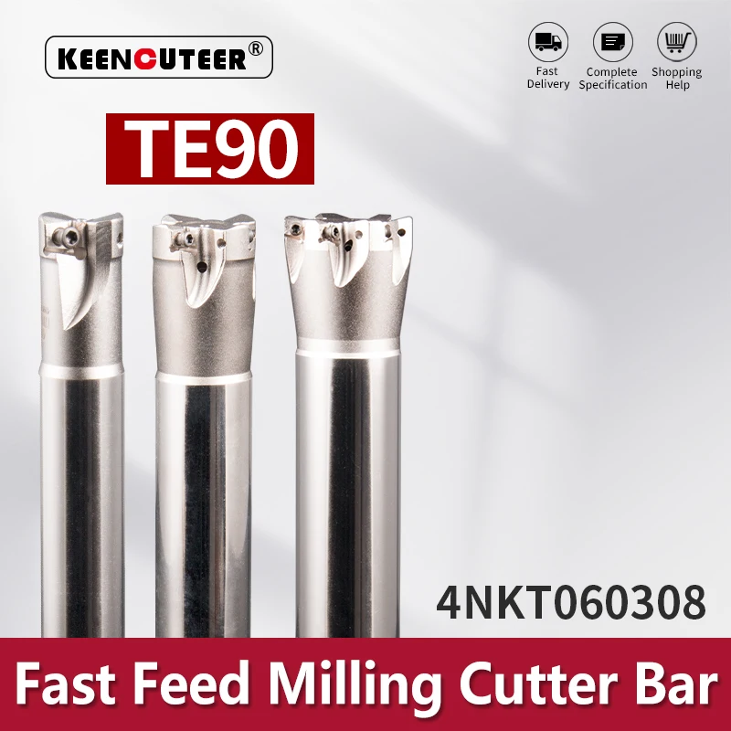 90-degree 4NTE90 Fast-Feed milling cutter bar used for 4NKT060308 double-sided right-angle milling cutter insert