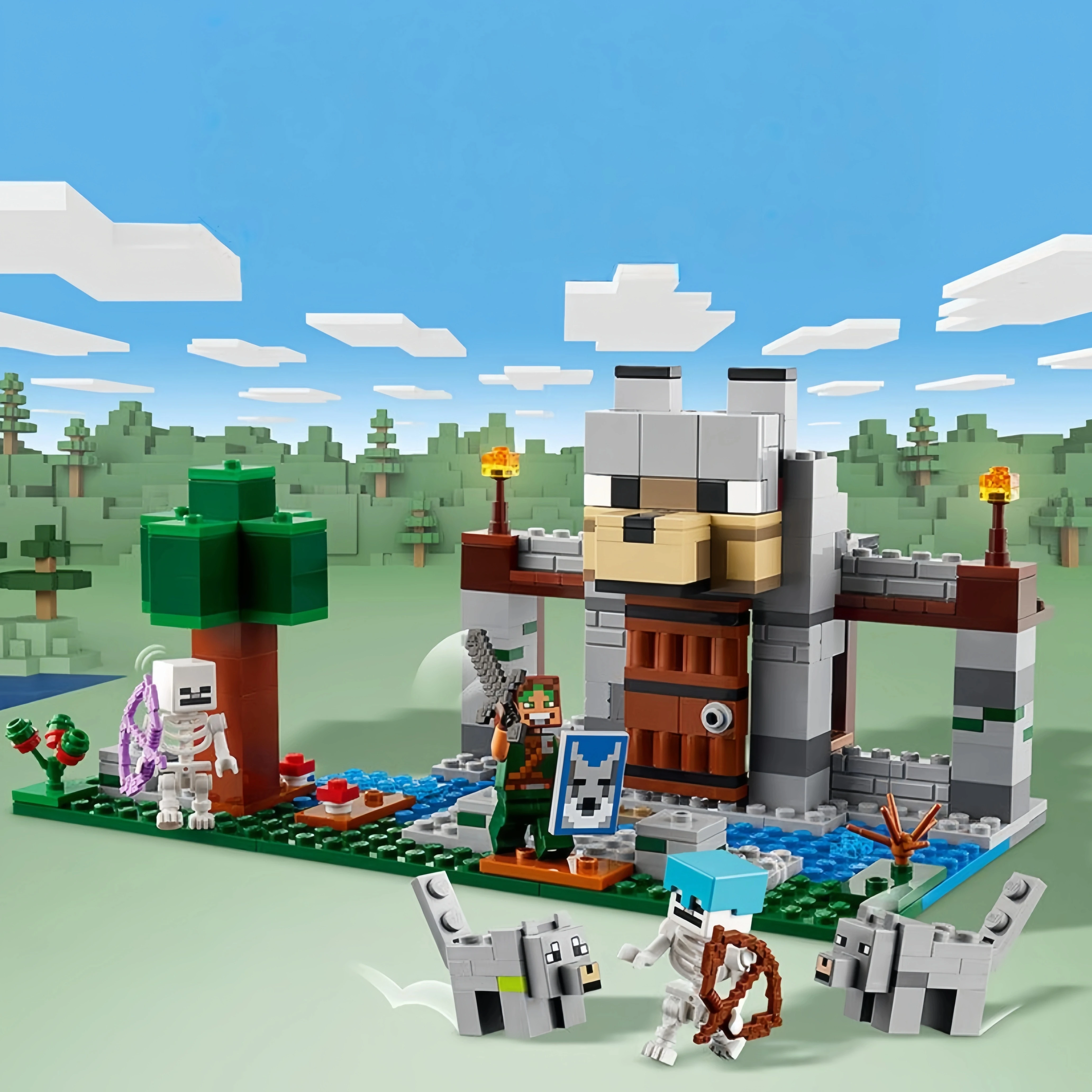 

My Mini World Game Series Wolf Fortress Creative Building Blocks Assembling Ornaments Children's Christmas Toy Gifts