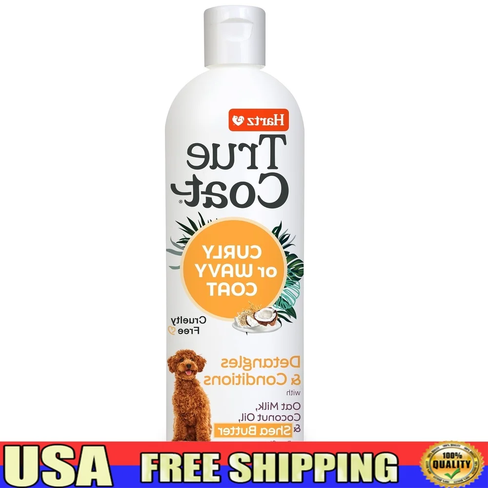 Lockiges, gewelltes Hundeshampoo zum Entwirren von Bedingungen, feuchtigkeitsspendend, Hafermilch, Kokosnussöl, Sheabutter, Pudel, Kritzeleien, Bichon Frise, 16 Unzen