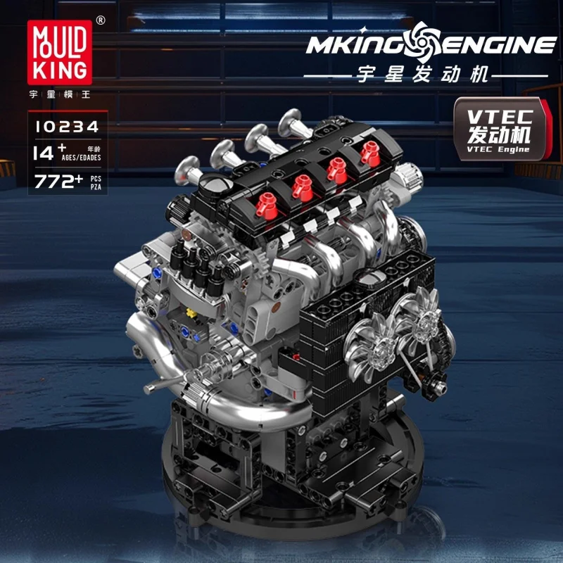 

Mold King 10234 китайские строительные блокиVTECEngine модель головоломки в сборе игрушка для снятия стресса подарок на день рождения